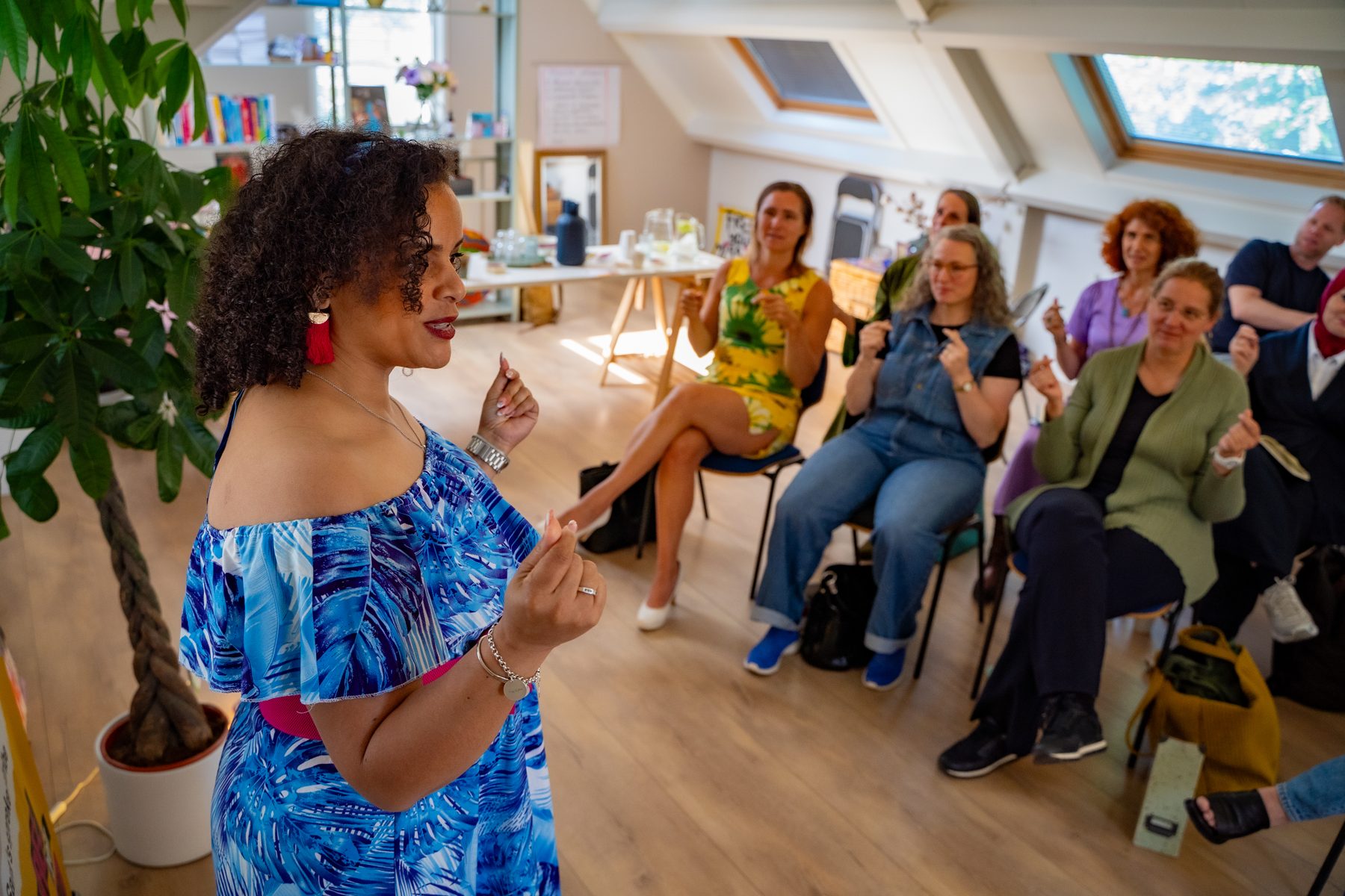 Phaedra La Reine tijdens een workshop